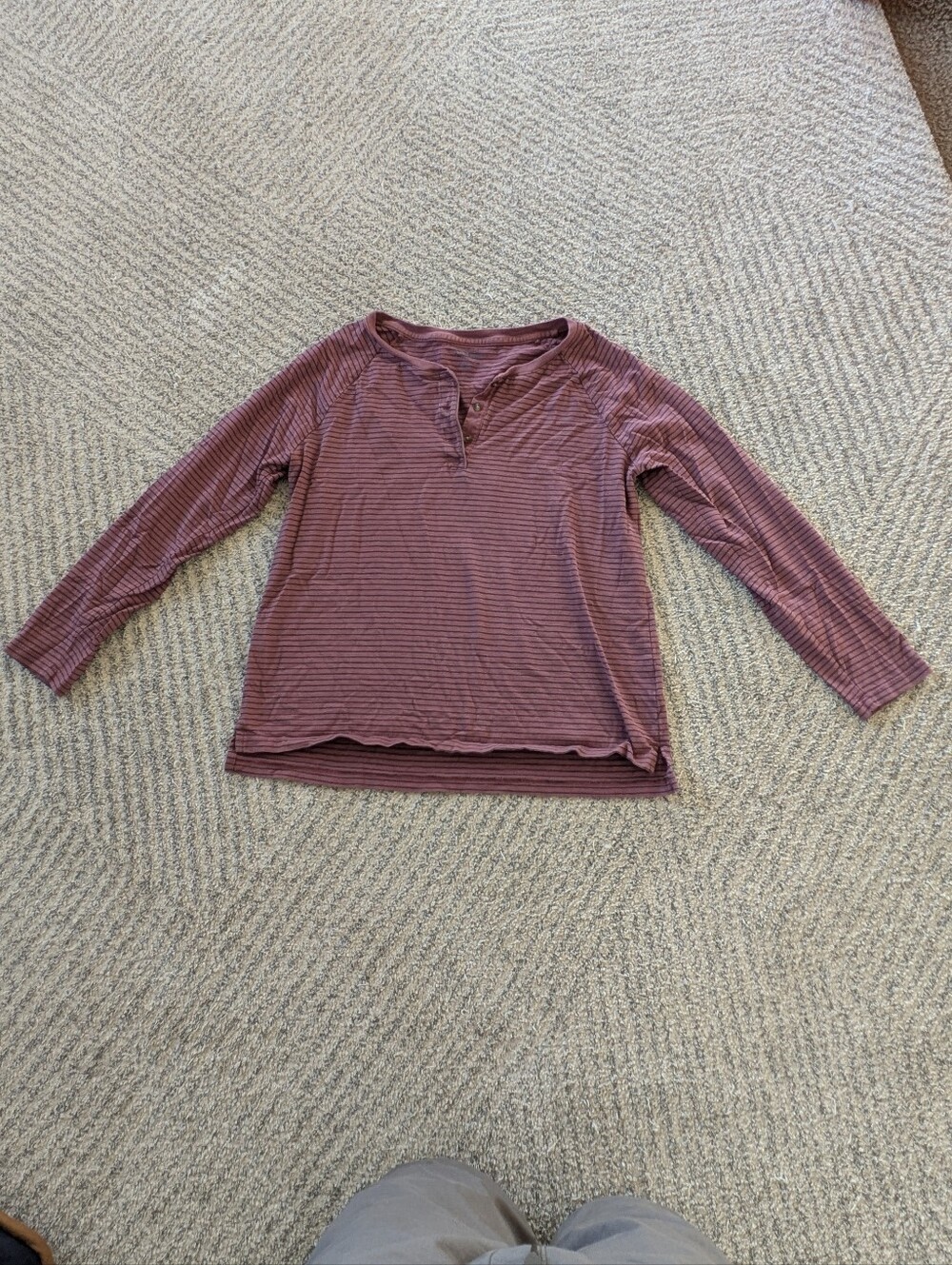 L.L Bean Striped Henley Tee